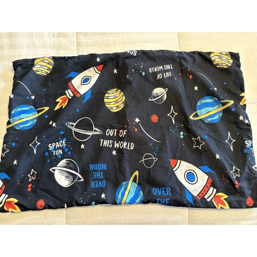 Pillow Sham Twin 1 Piece Rockets Outer Space Solar System